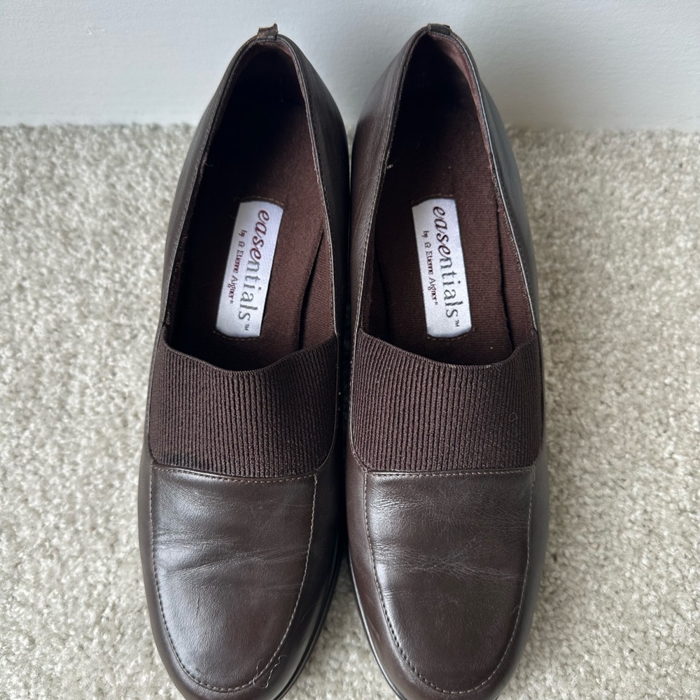Brown Leather Slip-On Shoes